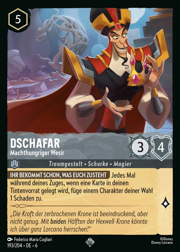 Dschafar - Machthungriger Wesir — Disney Lorcana Charakter card from Azurite Sea