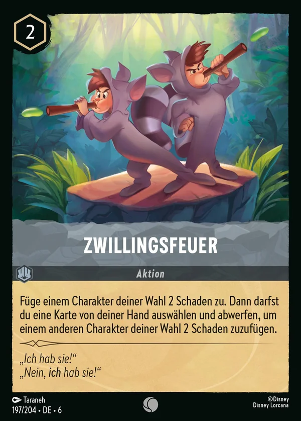 Zwillingsfeuer — Disney Lorcana Aktion card from Azurite Sea