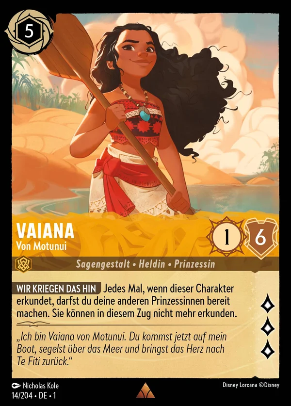Vaiana - Von Motunui — Disney Lorcana Charakter card from The First Chapter