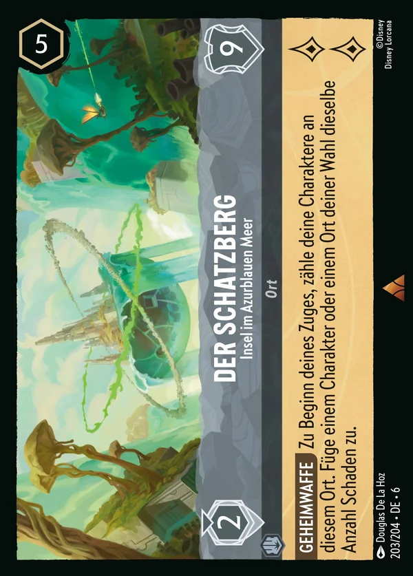Der Schatzberg - Insel im Azurblauen Meer — Disney Lorcana Ort card from Azurite Sea