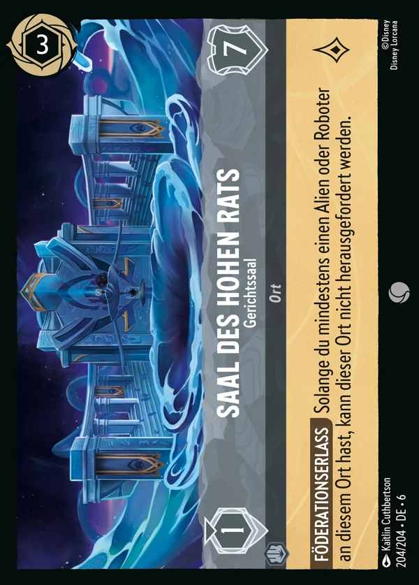 Saal des Hohen Rats - Gerichtssaal — Disney Lorcana Ort card from Azurite Sea