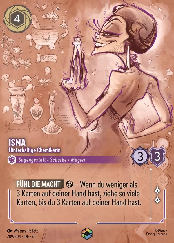 Isma - Hinterhältige Chemikerin — Disney Lorcana Charakter card from Azurite Sea