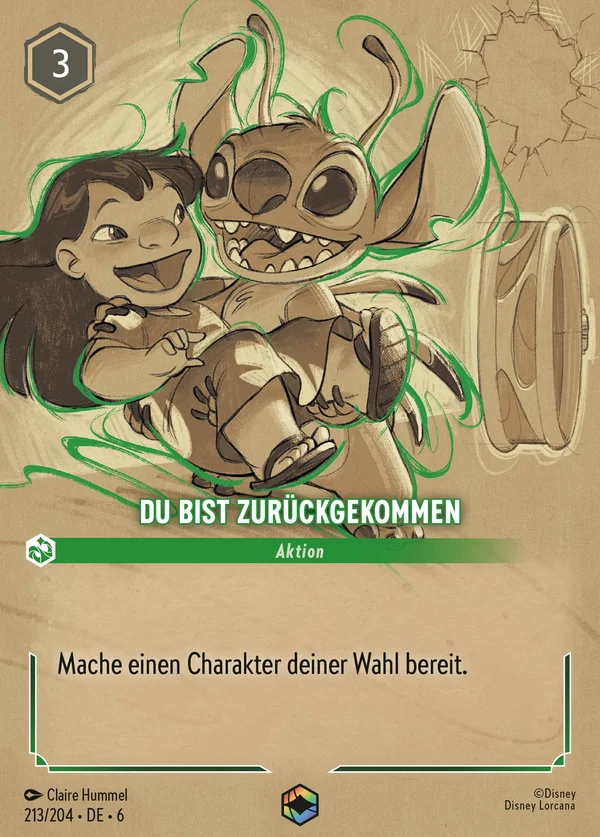 Du bist zurückgekommen — Disney Lorcana Aktion card from Azurite Sea