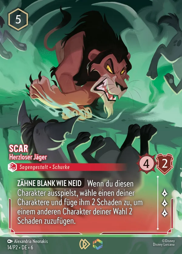 Scar - Herzloser Jäger — Disney Lorcana Charakter card from Azurite Sea