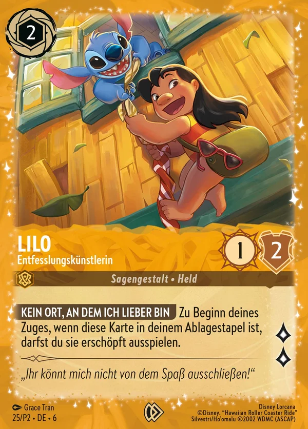 Lilo - Entfesslungskünstlerin — Disney Lorcana Charakter card from Azurite Sea