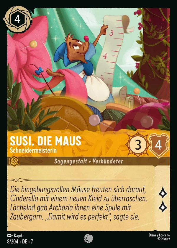 Susi, die Maus - Schneidermeisterin — Disney Lorcana Charakter card from Archazia's Island