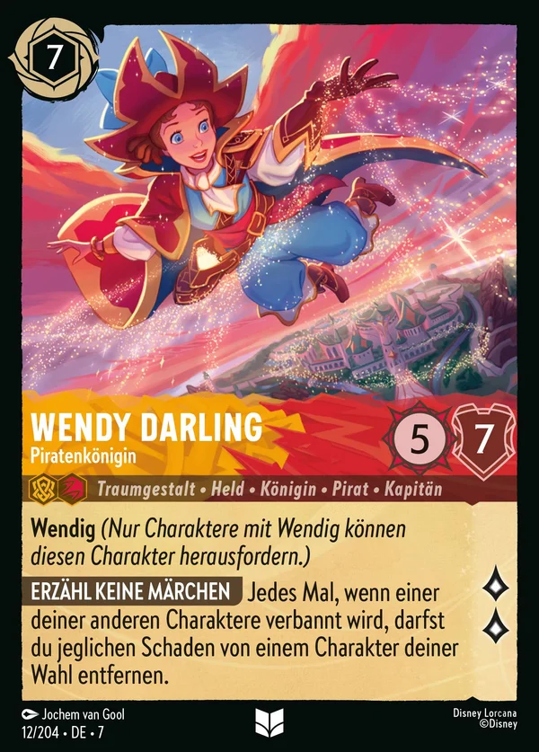Wendy Darling - Piratenkönigin — Disney Lorcana Charakter card from Archazia's Island