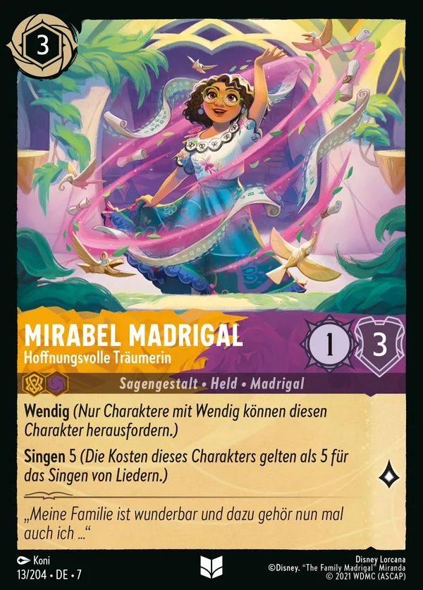 Mirabel Madrigal - Hoffnungsvolle Träumerin — Disney Lorcana Charakter card from Archazia's Island