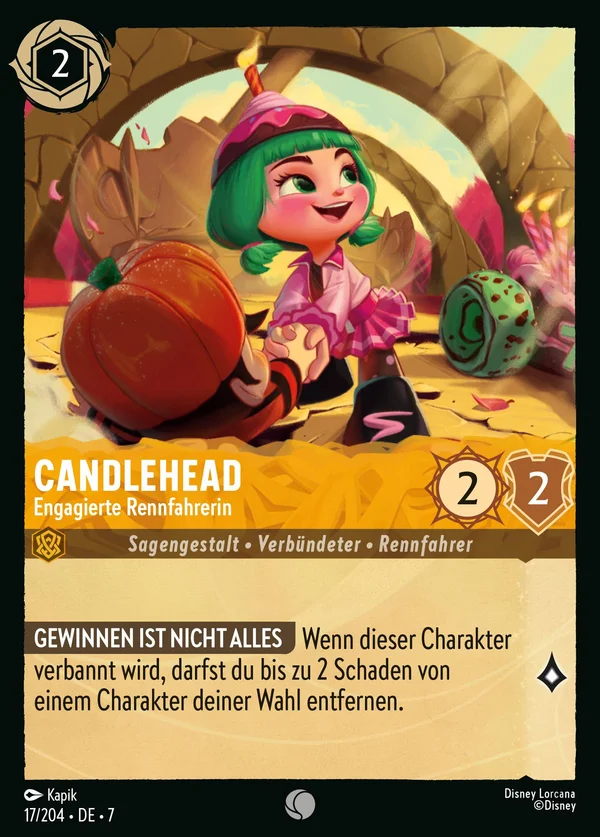 Candlehead - Engagierte Rennfahrerin — Disney Lorcana Charakter card from Archazia's Island