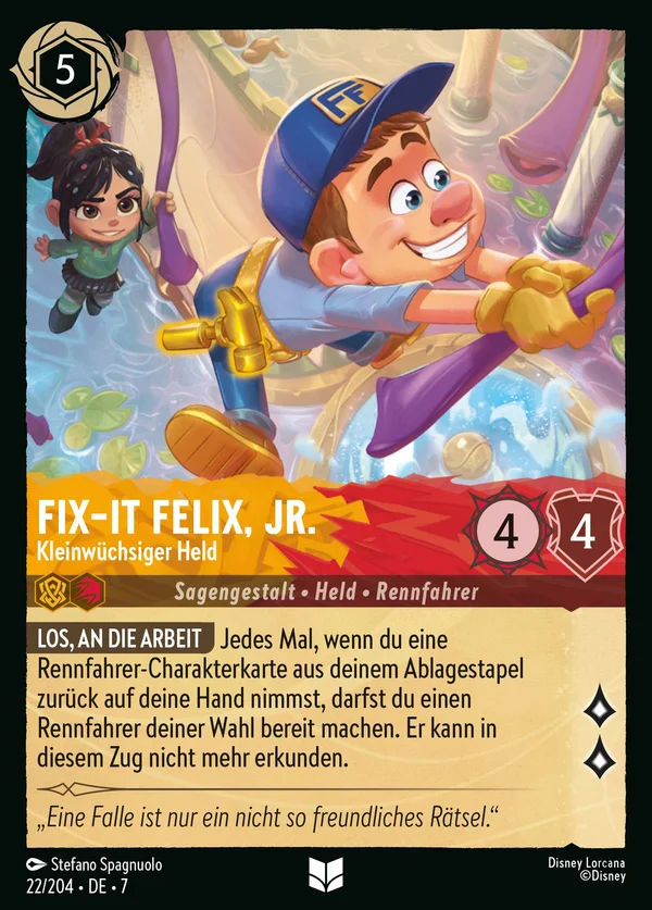 Fix-It Felix, Jr. - Kleinwüchsiger Held — Disney Lorcana Charakter card from Archazia's Island