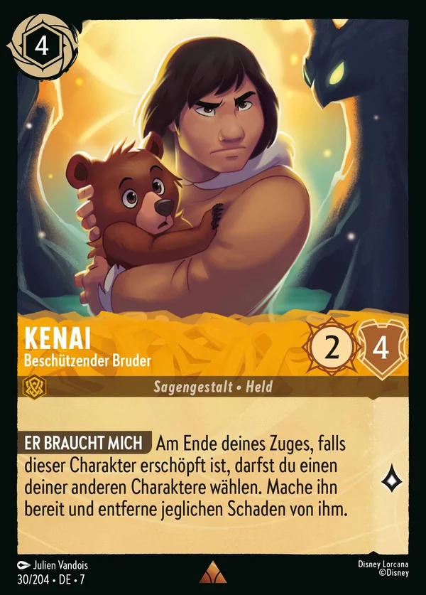 Kenai - Beschützender Bruder — Disney Lorcana Charakter card from Archazia's Island