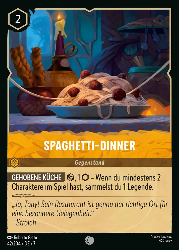 Spaghetti-Dinner — Disney Lorcana Gegenstand card from Archazia's Island