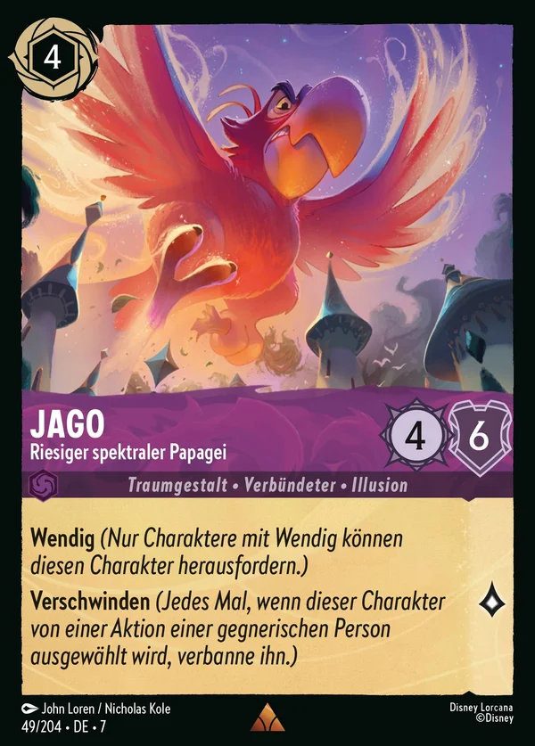 Jago - Riesiger spektraler Papagei — Disney Lorcana Charakter card from Archazia's Island