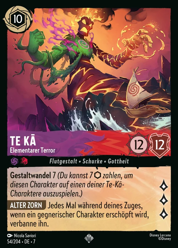 Te Kā - Elementarer Terror — Disney Lorcana Charakter card from Archazia's Island