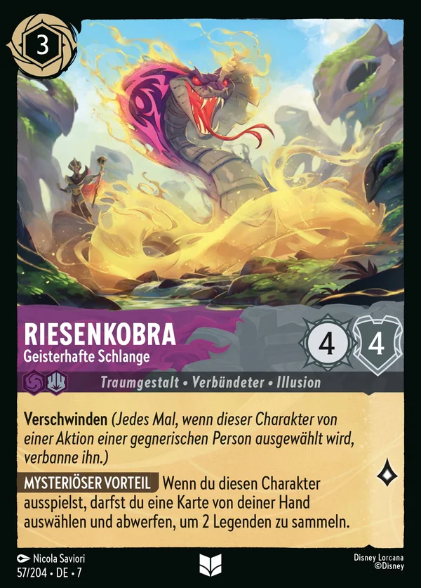 Riesenkobra - Geisterhafte Schlange — Disney Lorcana Charakter card from Archazia's Island