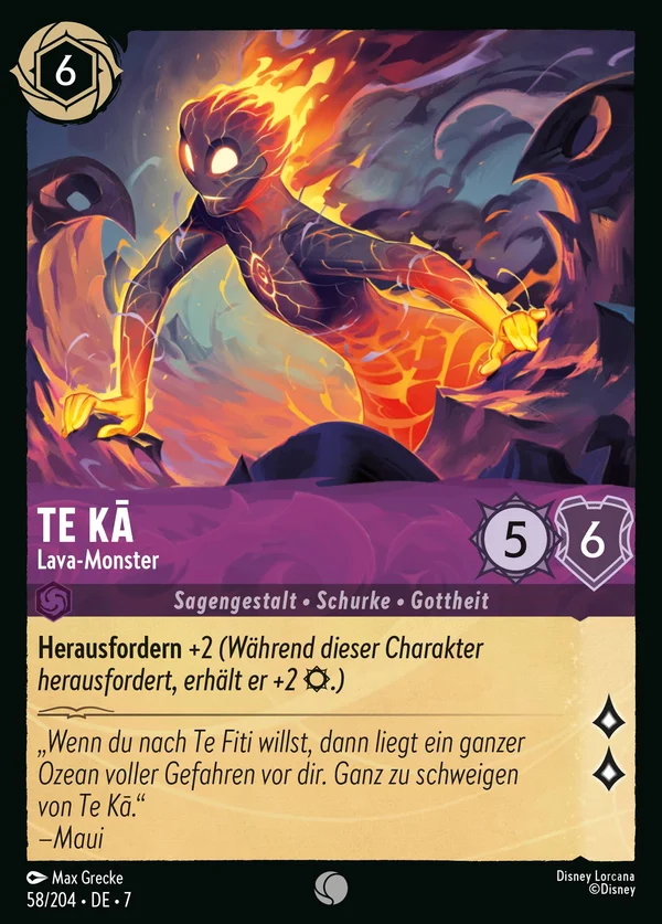 Te Kā - Lava-Monster — Disney Lorcana Charakter card from Archazia's Island