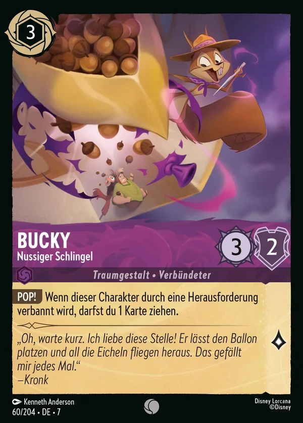 Bucky - Nussiger Schlingel — Disney Lorcana Charakter card from Archazia's Island