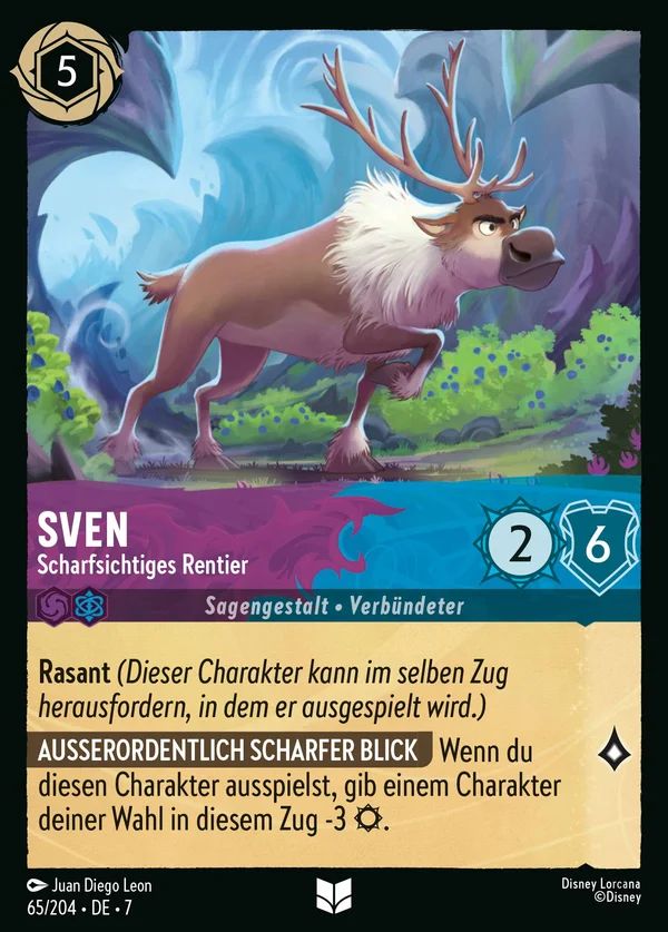Sven - Scharfsichtiges Rentier — Disney Lorcana Charakter card from Archazia's Island