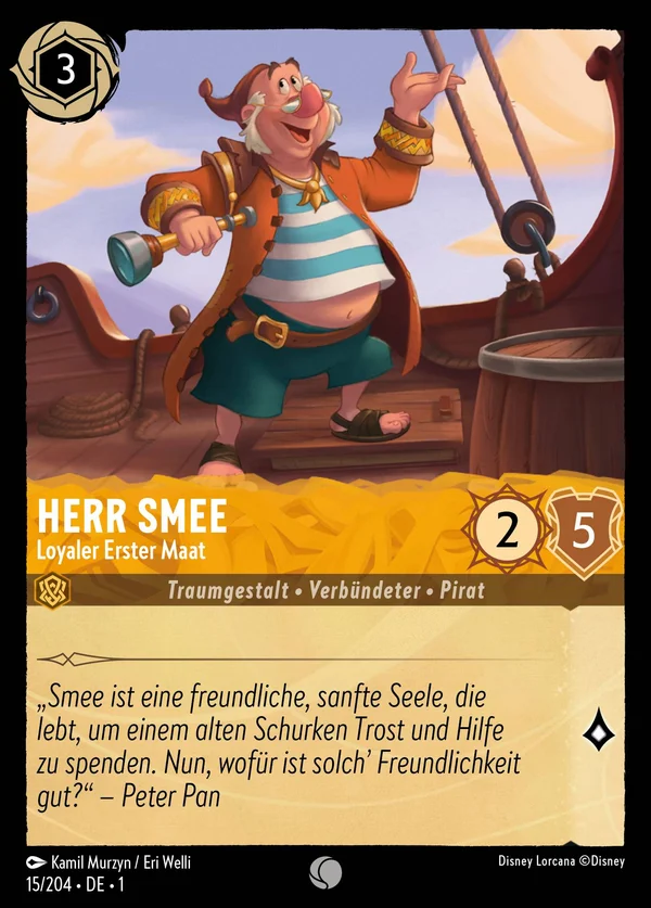 Herr Smee - Loyaler Erster Maat — Disney Lorcana Charakter card from The First Chapter