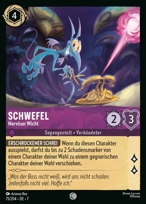 Schwefel - Nervöser Wicht — Disney Lorcana Charakter card from Archazia's Island