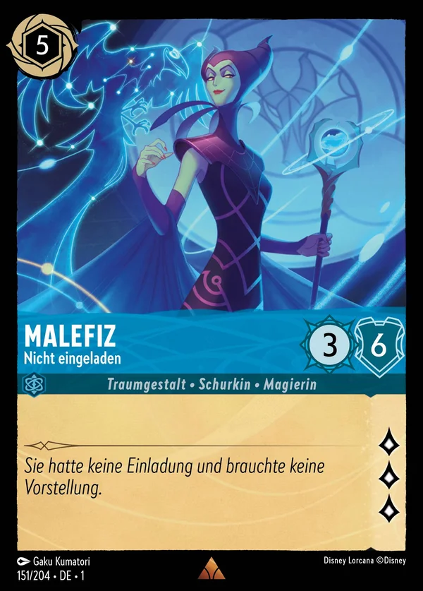Malefiz - Nicht eingeladen — Disney Lorcana Charakter card from The First Chapter