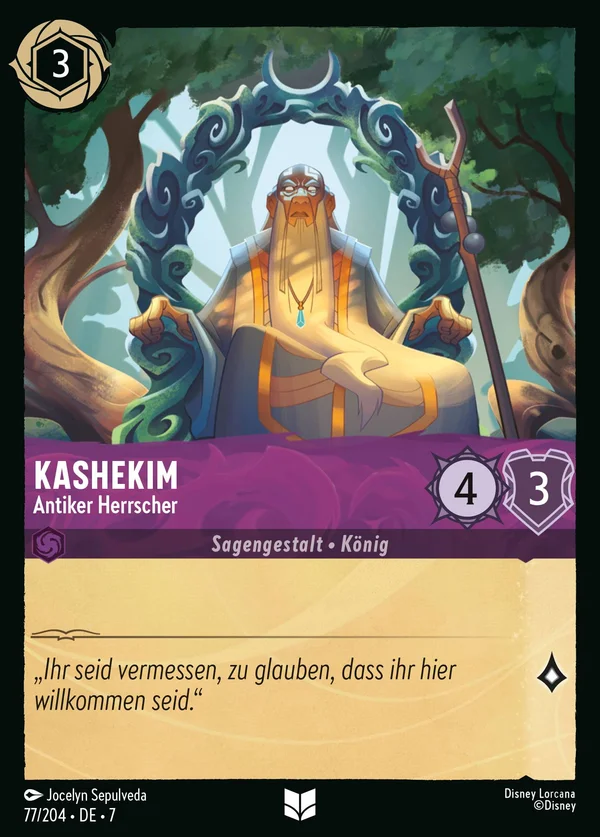 Kashekim - Antiker Herrscher — Disney Lorcana Charakter card from Archazia's Island