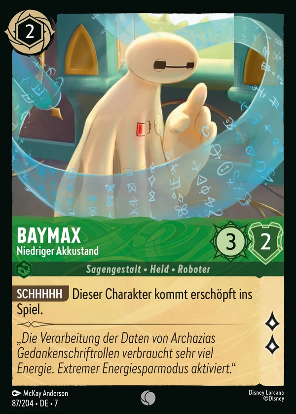 Baymax - Niedriger Akkustand — Disney Lorcana Charakter card from Archazia's Island