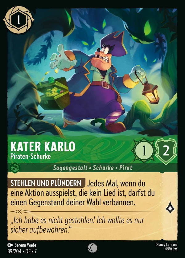 Kater Karlo - Piraten-Schurke — Disney Lorcana Charakter card from Archazia's Island