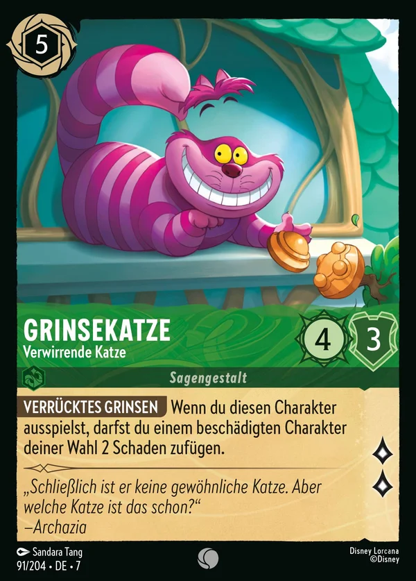 Grinsekatze - Verwirrende Katze — Disney Lorcana Charakter card from Archazia's Island