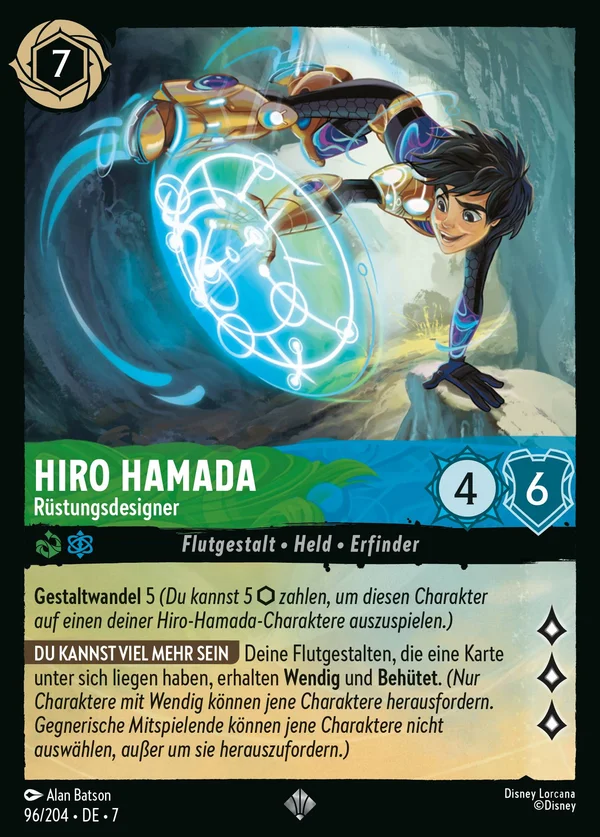 Hiro Hamada - Rüstungsdesigner — Disney Lorcana Charakter card from Archazia's Island