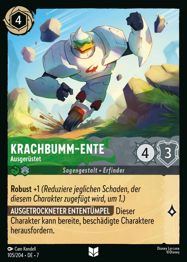 Krachbumm-Ente - Ausgerüstet — Disney Lorcana Charakter card from Archazia's Island