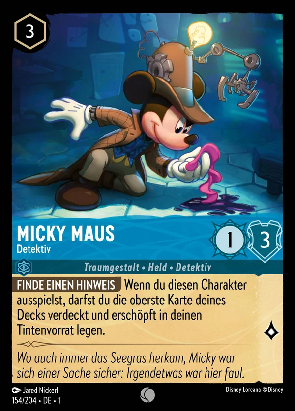 Micky Maus - Detektiv — Disney Lorcana Charakter card from The First Chapter