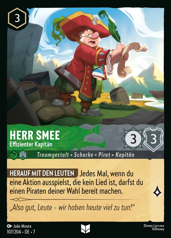 Herr Smee - Effizienter Kapitän — Disney Lorcana Charakter card from Archazia's Island