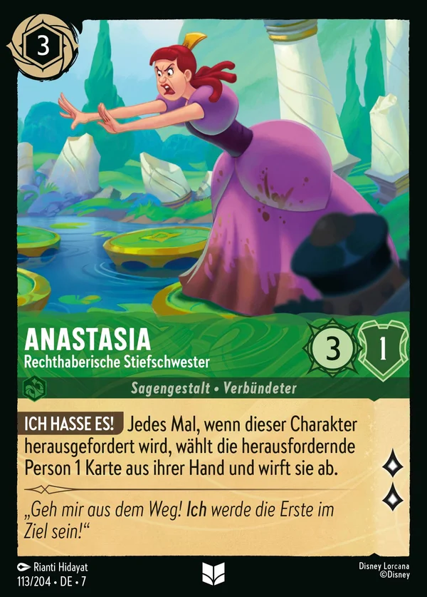 Anastasia - Rechthaberische Stiefschwester — Disney Lorcana Charakter card from Archazia's Island