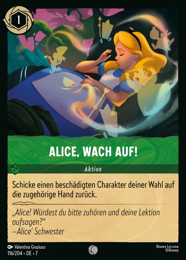 Alice, wach auf! — Disney Lorcana Aktion card from Archazia's Island