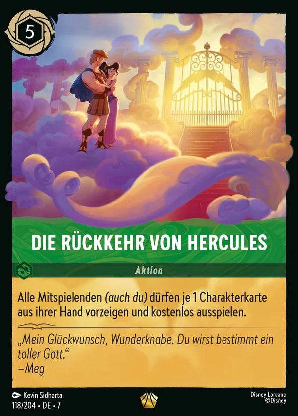Die Rückkehr von Hercules — Disney Lorcana Aktion card from Archazia's Island