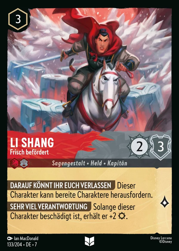 Li Shang - Frisch befördert — Disney Lorcana Charakter card from Archazia's Island