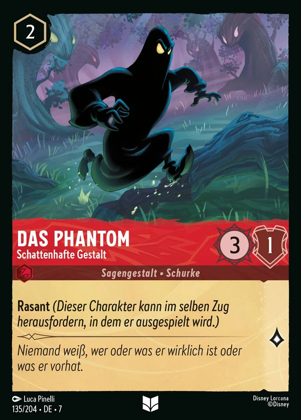 Das Phantom - Schattenhafte Gestalt — Disney Lorcana Charakter card from Archazia's Island