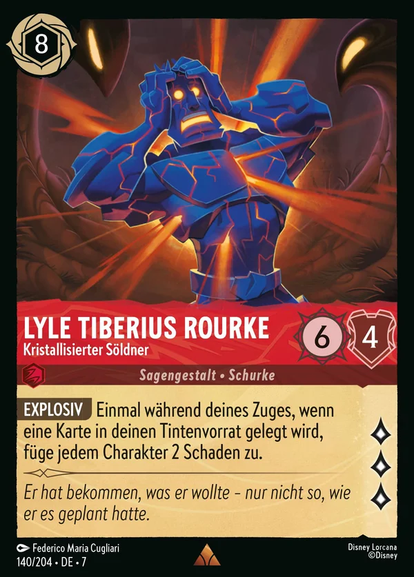 Lyle Tiberius Rourke - Kristallisierter Söldner — Disney Lorcana Charakter card from Archazia's Island