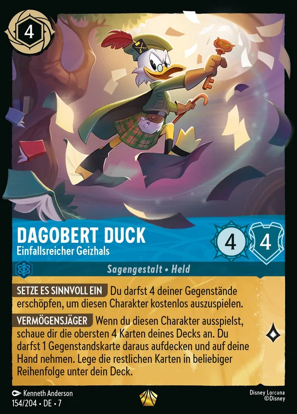 Dagobert Duck - Einfallsreicher Geizhals — Disney Lorcana Charakter card from Archazia's Island
