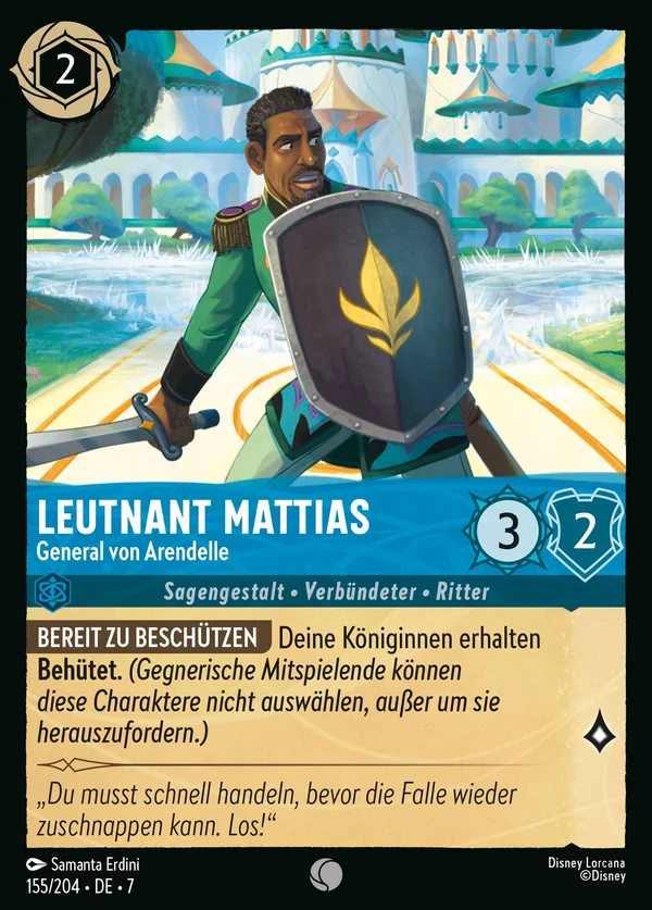Leutnant Mattias - General von Arendelle — Disney Lorcana Charakter card from Archazia's Island