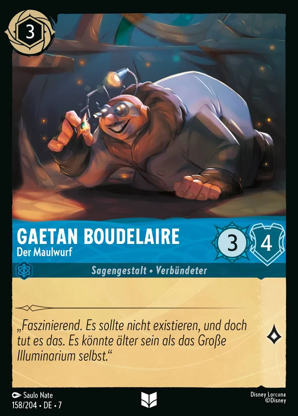 Gaetan Boudelaire - Der Maulwurf — Disney Lorcana Charakter card from Archazia's Island