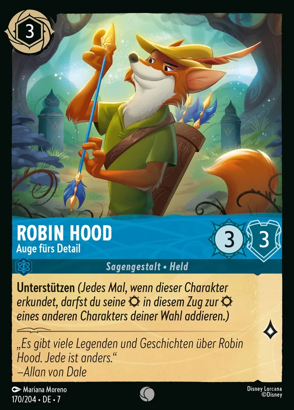 Robin Hood - Auge fürs Detail — Disney Lorcana Charakter card from Archazia's Island