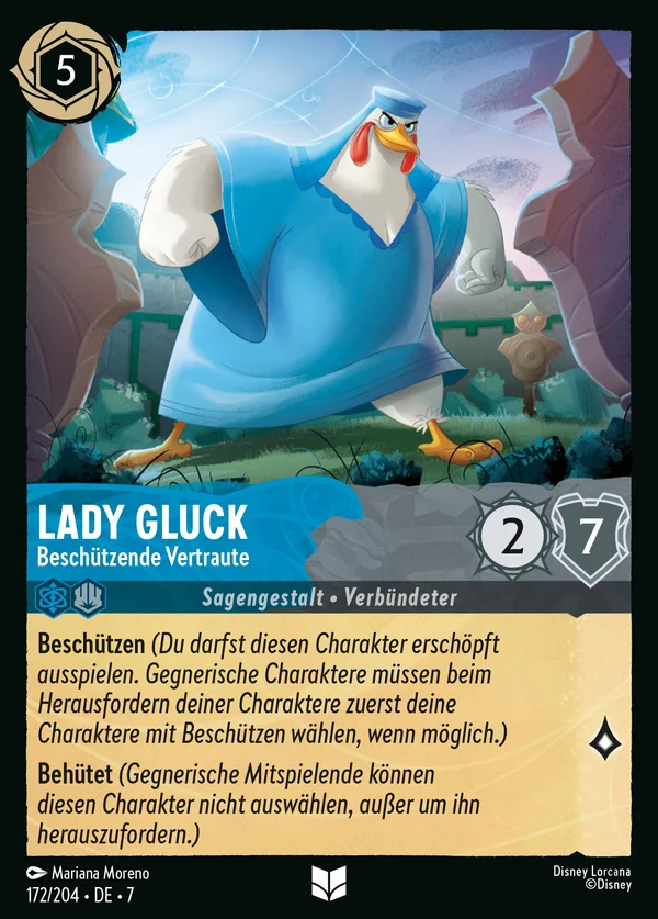 Lady Gluck - Beschützende Vertraute — Disney Lorcana Charakter card from Archazia's Island