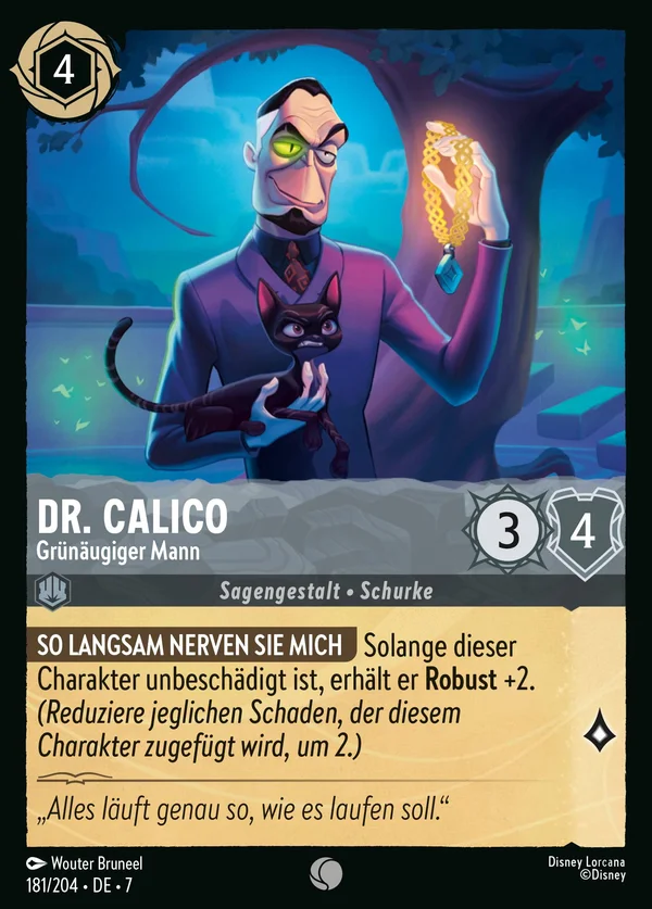 Dr. Calico - Grünäugiger Mann — Disney Lorcana Charakter card from Archazia's Island