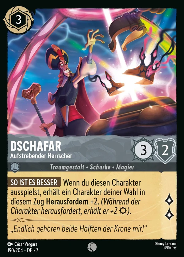 Dschafar - Aufstrebender Herrscher — Disney Lorcana Charakter card from Archazia's Island