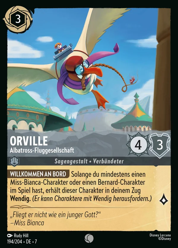 Orville - Albatross-Fluggesellschaft — Disney Lorcana Charakter card from Archazia's Island