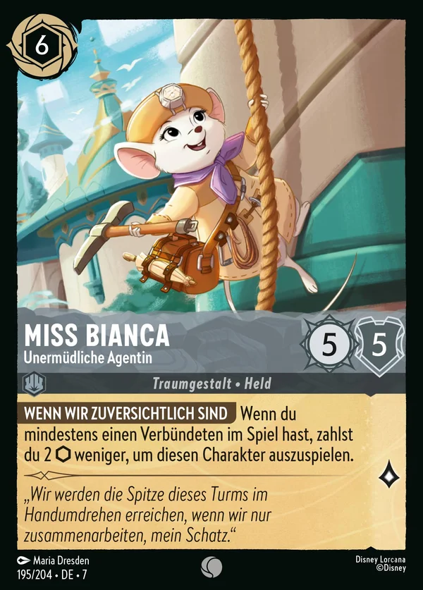 Miss Bianca - Unermüdliche Agentin — Disney Lorcana Charakter card from Archazia's Island