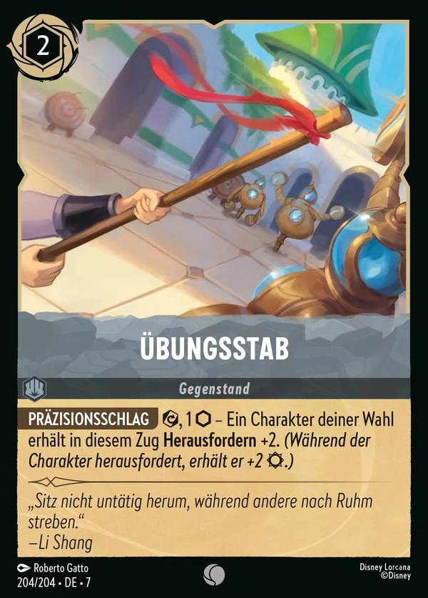 Übungsstab — Disney Lorcana Gegenstand card from Archazia's Island
