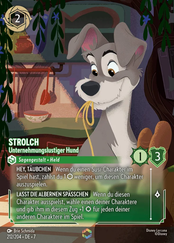 Strolch - Unternehmungslustiger Hund — Disney Lorcana Charakter card from Archazia's Island